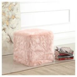 Faux Fur Pouf - HomePop Pink -Ottomans Official Shop unnamed file 4514