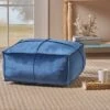 Nakisha Velvet Square Bean Bag Ottoman - Christopher Knight Home Smoke