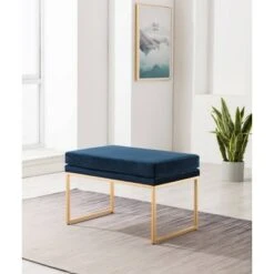 30.5" Decorative Pillowtop Ottoman - WOVENBYRD Blue Velvet -Ottomans Official Shop unnamed file 4557