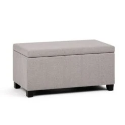 36" Lancaster Storage Ottoman Bench - WyndenHall Satin Cream -Ottomans Official Shop unnamed file 4576