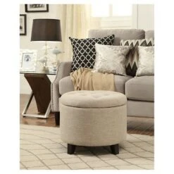 Round Ottoman Tan - Breighton Home 7 Round Ottoman Tan - Breighton Home -Ottomans Official Shop unnamed file 4618