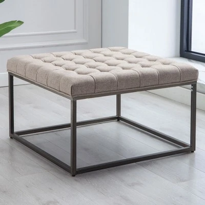 eLuxury Modern Square Ottoman 4 eLuxury Modern Square Ottoman – Image 2
