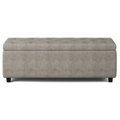 48" Springfield Storage Ottoman - Wyndenhall Natural Linen Look Fabric -Ottomans Official Shop unnamed file 4676