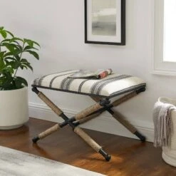 Logue Campaign Ottoman Black - Linon 13 Logue Campaign Ottoman Black - Linon -Ottomans Official Shop unnamed file 4705