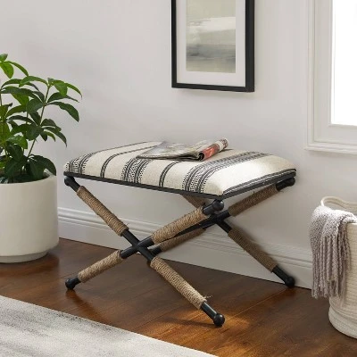 Logue Campaign Ottoman Black - Linon 7 Logue Campaign Ottoman Black - Linon – Image 5