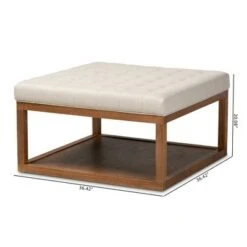 Alvere Cocktail Ottoman Walnut - Baxton Studio Beige/walnut -Ottomans Official Shop unnamed file 4713