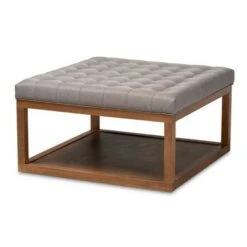 Alvere Cocktail Ottoman Walnut - Baxton Studio Beige/walnut -Ottomans Official Shop unnamed file 4715