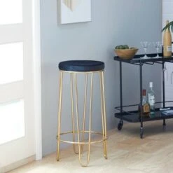 Olivia & May Contemporary Metal Barstool Gold - Olivia & May