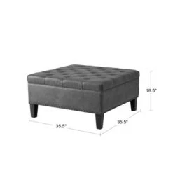 Madison Park Tufted Square Cocktail Ottoman Brown -Ottomans Official Shop unnamed file 4750