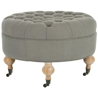 Clara Round Ottoman - Safavieh Beige 5 Clara Round Ottoman - Safavieh Beige – Image 3