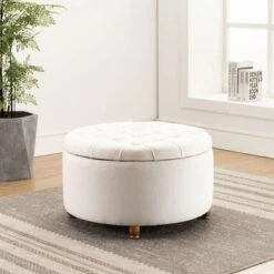 eLuxury Round Storage Ottoman -Ottomans Official Shop unnamed file 4775