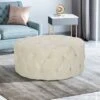 Orla Modern Glam Round Ottoman - Christopher Knight Home Blue -Ottomans Official Shop unnamed file 4816