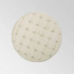 Orla Modern Glam Round Ottoman - Christopher Knight Home Blue -Ottomans Official Shop unnamed file 4818