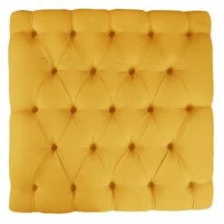 Custom Upholstered Tufted Square Ottoman - Skyline Furniture Milk
