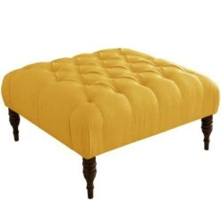 Custom Upholstered Tufted Square Ottoman - Skyline Furniture Milk -Ottomans Official Shop unnamed file 4884