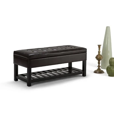Essex Storage Ottoman Bench with Open Bottom - WyndenHall Chocolate Brown 3 Essex Storage Ottoman Bench with Open Bottom - WyndenHall Chocolate Brown