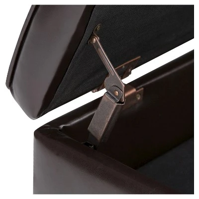 Essex Storage Ottoman Bench with Open Bottom - WyndenHall Chocolate Brown 6 Essex Storage Ottoman Bench with Open Bottom - WyndenHall Chocolate Brown – Image 4