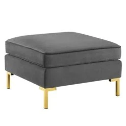 Ardent Performance Velvet Ottoman - Modway Gray