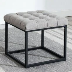 eLuxury Tufted Square Ottoman