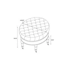 Isabelle Round Tufted Ottoman - Linon Natural -Ottomans Official Shop unnamed file 5005