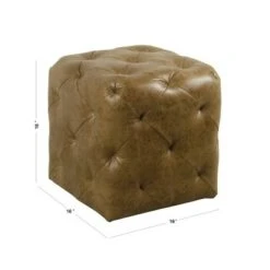 Small Pin Tufted Ottoman - HomePop Brown -Ottomans Official Shop unnamed file 5018