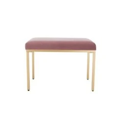 24" Metal Ottoman - WOVENBYRD Gray Velvet -Ottomans Official Shop unnamed file 5078