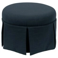 Round Skirted Ottoman - Skyline Furniture Linen Swedish Blue -Ottomans Official Shop unnamed file 5082