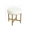 Circle Ottoman with Gold Metal X-Base- HomePop Silver