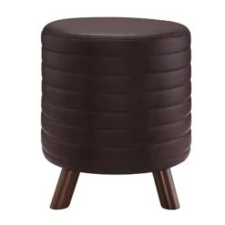 Rivard Round Stool - Linon Dark Gray