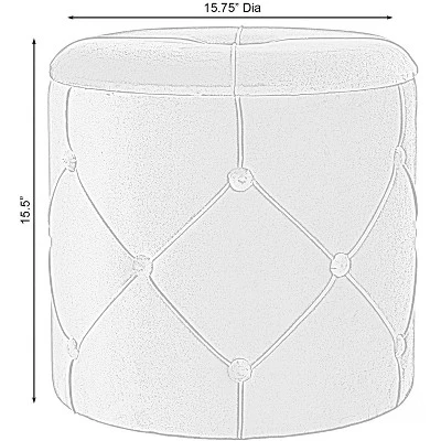 Fabulaxe Round Wooden Velvet Ottoman Stool with Lid 7 Fabulaxe Round Wooden Velvet Ottoman Stool with Lid – Image 5