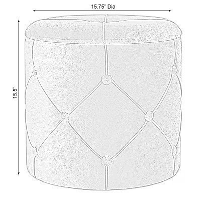 Fabulaxe Round Wooden Velvet Ottoman Stool with Lid 9 Fabulaxe Round Wooden Velvet Ottoman Stool with Lid – Image 7