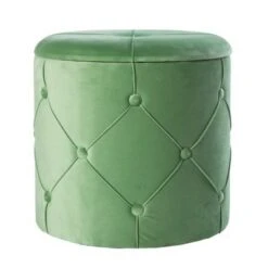 Fabulaxe Round Wooden Velvet Ottoman Stool with Lid 23 Fabulaxe Round Wooden Velvet Ottoman Stool with Lid -Ottomans Official Shop unnamed file 5118