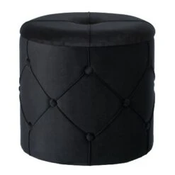 Fabulaxe Round Wooden Velvet Ottoman Stool with Lid 26 Fabulaxe Round Wooden Velvet Ottoman Stool with Lid -Ottomans Official Shop unnamed file 5121