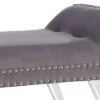 Amos Ottoman Bench with Nailhead Trim And Acrylic Legs Gray - Armen Living