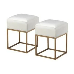 Set of 2 Gloria Accent Stools Avalon Gold - Treasure Trove Accents