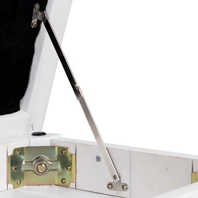 Costway Solid Wood PU Leather Piano Bench Padded Double Duet Keyboard Seat Storage White 9 Costway Solid Wood PU Leather Piano Bench Padded Double Duet Keyboard Seat Storage White – Image 7