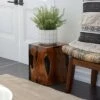 Olivia & May Coastal Teak Wood Accent Stool Black - Olivia & May -Ottomans Official Shop unnamed file 522