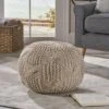 Anouk Knitted Cotton Pouf - Christopher Knight Home Beige 1 Anouk Knitted Cotton Pouf - Christopher Knight Home Beige -Ottomans Official Shop unnamed file 5251