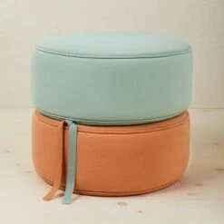 Opalhouse Designed With Jungalow Appenine Linen Stacking Pouf - Opalhouse™ designed with Jungalow™ Orange/green -Ottomans Official Shop unnamed file 5261