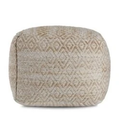 Cherokee Pouf - Anji Mountain Gray Stripes
