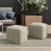 Isadora Square Woven PET Polyester Pouf Cream/Natural - WyndenHall -Ottomans Official Shop unnamed file 5282