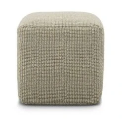 Isadora Square Woven PET Polyester Pouf Cream/Natural - WyndenHall -Ottomans Official Shop unnamed file 5286