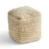 Calzona Boho Wool and Cotton Ottoman Pouf - Christopher Knight Home Ivory/beige -Ottomans Official Shop unnamed file 5308