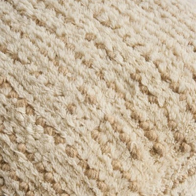 Calzona Boho Wool and Cotton Ottoman Pouf - Christopher Knight Home Ivory/beige 5 Calzona Boho Wool and Cotton Ottoman Pouf - Christopher Knight Home Ivory/beige – Image 3