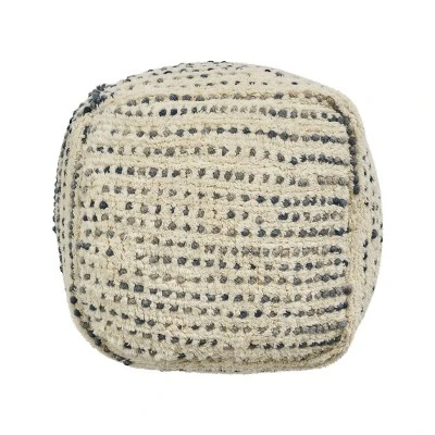 Calzona Boho Wool and Cotton Ottoman Pouf - Christopher Knight Home Ivory/beige 11 Calzona Boho Wool and Cotton Ottoman Pouf - Christopher Knight Home Ivory/beige – Image 9