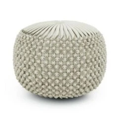 Vanessa Round Pouf - Wyndenhall Dove Gray -Ottomans Official Shop unnamed file 5323