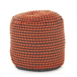 Rococco Round Pouf Ottoman - Christopher Knight Home Orange -Ottomans Official Shop unnamed file 5334