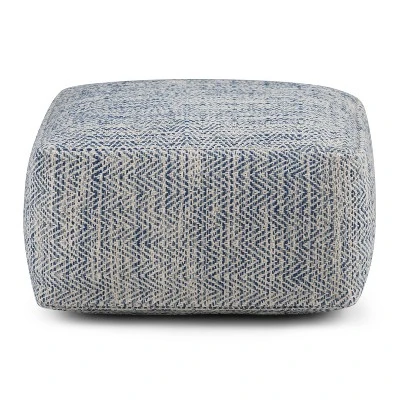 Terri Square Pouf - WyndenHall Patterned Maroon Melange 4 Terri Square Pouf - WyndenHall Patterned Maroon Melange – Image 2
