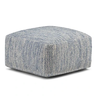Terri Square Pouf - WyndenHall Patterned Maroon Melange 8 Terri Square Pouf - WyndenHall Patterned Maroon Melange – Image 6