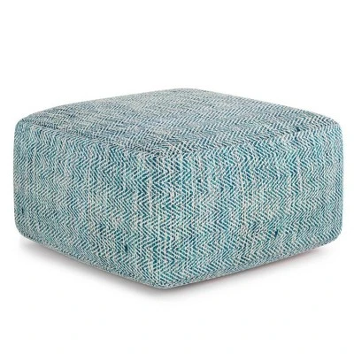 Terri Square Pouf - WyndenHall Patterned Maroon Melange 11 Terri Square Pouf - WyndenHall Patterned Maroon Melange – Image 9
